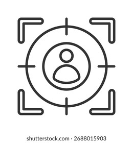 Ilustración vectorial de icono de contorno de destino