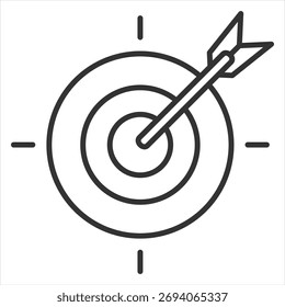 Ilustración vectorial de icono de contorno de destino
