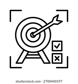 Ilustración vectorial de icono de contorno de destino