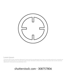 Target Outline Icon, Vector Illustration, Flat pictogram icon