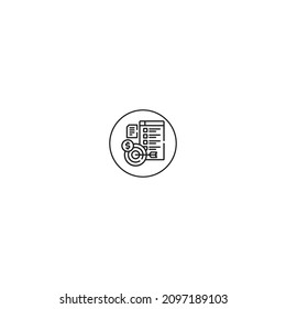 icono de estilo de contorno de destino en círculo