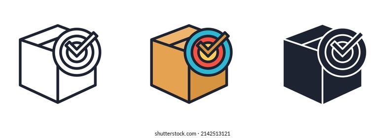 target package icon symbol template for graphic and web design collection logo vector illustration