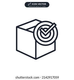 plantilla de símbolo de icono de paquete de destino para el logotipo de colección de diseño gráfico y web ilustración vectorial