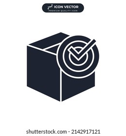plantilla de símbolo de icono de paquete de destino para el logotipo de colección de diseño gráfico y web ilustración vectorial