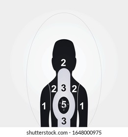 Target paper with bullet holes. vector illustration