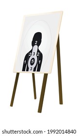 Target paper with bullet holes. vector illustration