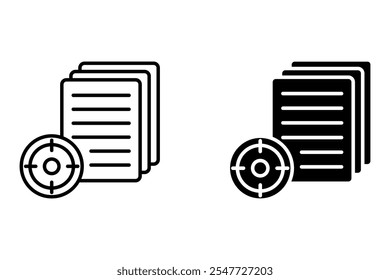 Target paper icon outline vector. Self career on white background