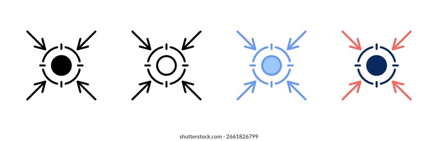 Ícone Caminho de destino define coleção de vários estilos