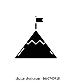 Target peak black icon, concept illustration, vector flat symbol, glyph sign.