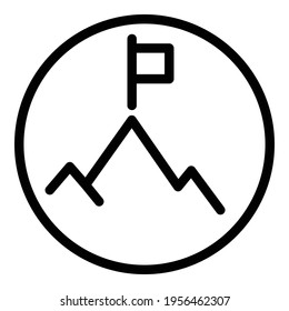 Target peak icon. Outline target peak vector icon for web design isolated on white background