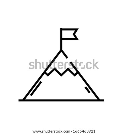 Target peak line icon, concept sign, outline vector illustration, linear symbol.