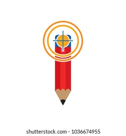 Target Pencil Logo Icon Design
