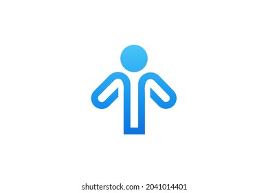 Target Person Arrow Logo Design. suitable for companies and businesses that have a large number of target people