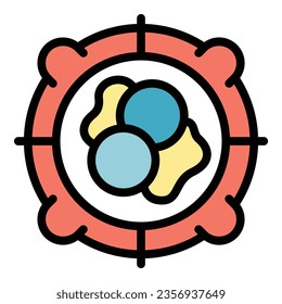 Vector de contorno de icono de la persona de destino. Deporte de juegos. Color de diseño uniforme plano