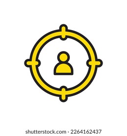 Ilustración del vector de iconos de la persona de destino