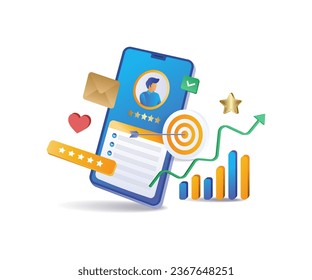 Target personal branding strategy flat illustration concept