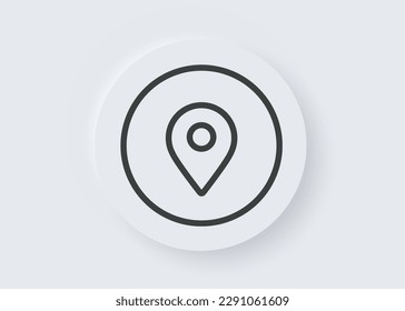 Target pin point icon. Red map location pointer icon symbol sign. Gps marker with isolated white background for mobile app website UI UX.