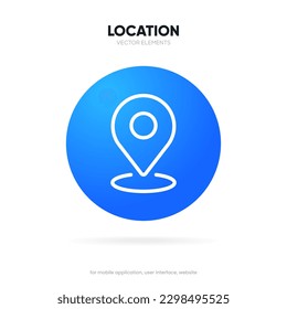 Target pin point icon. Red map location pointer icon symbol sign. Gps marker with isolated white background for mobile app website UI UX.