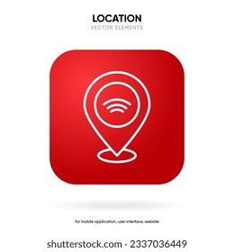 Icono de punto de anclaje de destino. Símbolo del símbolo del icono de la ubicación del mapa rojo. Marcador Gps con fondo blanco aislado para el sitio web de aplicaciones móviles UI UX.