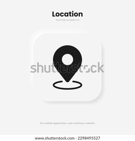 Target pin point icon. Red map location pointer icon symbol sign. Gps marker with isolated white background for mobile app website UI UX.