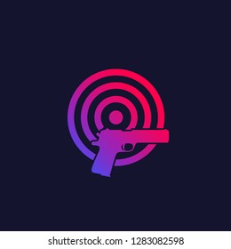 target and pistol vector icon