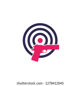 target and pistol, vector logo