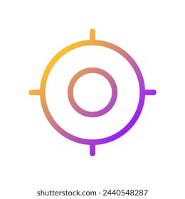 Target pixel perfect gradient linear ui icon. Focus on chosen goal. Adjusting objective. Marketing tool. Line color user interface symbol. Modern style pictogram. Vector isolated outline illustration