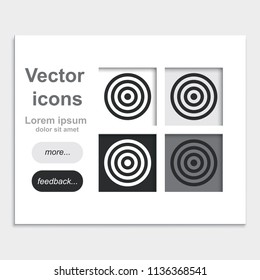 Target placed on web page template flat vector icon.
