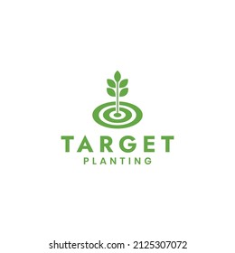 Ilustración vectorial del diseño del logotipo de la plantación de destino para la agricultura, la industria agrícola