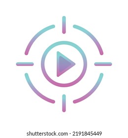 target play logo gradient design template icon element