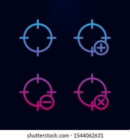 Target, plus, remove, minus sign nolan icon. Simple thin line, outline vector of web icons for ui and ux, website or mobile application