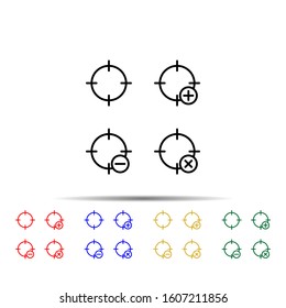 target, plus, remove, minus sign multi color style icon. Simple thin line, outline vector of web icons for ui and ux, website or mobile application