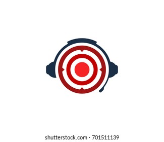 Target Podcast Icon Logo Design Element