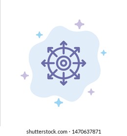 Target, Point, Achieve, Success Blue Icon on Abstract Cloud Background. Vector Icon Template background