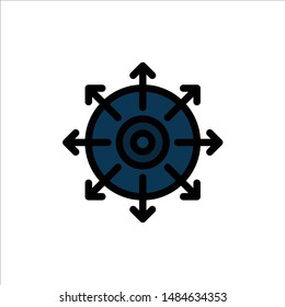 Target, Point, Achieve, Success  Flat Color Icon. Vector icon banner Template. Vector Icon Template background