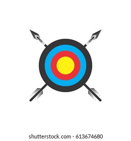 target point with arrow for archery or hunting club logo