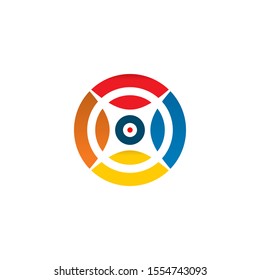 Target point icon logo design vector illustration template