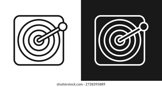 Icono De Práctica De Objetivo En Estilo De Línea En Blanco Y Negro