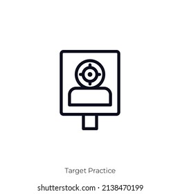 Target Practice icon. Outline style icon design isolated on white background