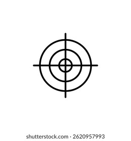 Target precision icon with concentric circles and crosshairs design