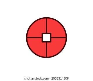 Das Symbol für die Premium-Linie anvisieren. Einfaches hochwertiges Piktogramm. Moderne Kontursymbole. Schlagt Vektorgrafik auf weißem Hintergrund. 