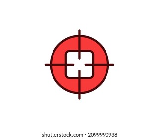 Target  premium line icon. Simple high quality pictogram. Modern outline style icons. Stroke vector illustration on a white background. 