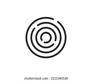 Das Symbol für die Premium-Linie anvisieren. Einfaches hochwertiges Piktogramm. Moderne Kontursymbole. Schlagt Vektorgrafik auf weißem Hintergrund. 