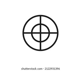 Das Symbol für die Premium-Linie anvisieren. Einfaches hochwertiges Piktogramm. Moderne Kontursymbole. Schlagt Vektorgrafik auf weißem Hintergrund. 