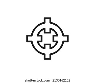 Target premium line icon. Simple high quality pictogram. Modern outline style icons. Stroke vector illustration on a white background. 