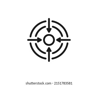 Target premium line icon. Simple high quality pictogram. Modern outline style icons. Stroke vector illustration on a white background. 