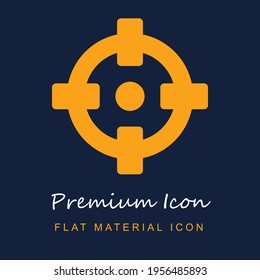 Material premium objetivo ui ux icono vector aislado en colores azul marino y naranja