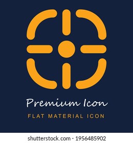 Material premium objetivo ui ux icono vector aislado en colores azul marino y naranja