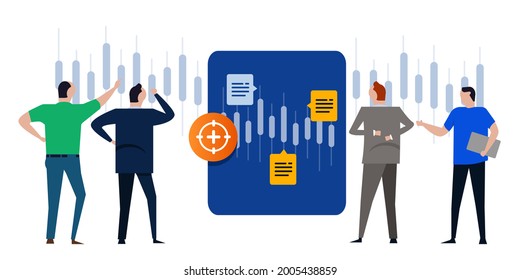 Target price for stock market trading analyst looking into chart technical analysis 