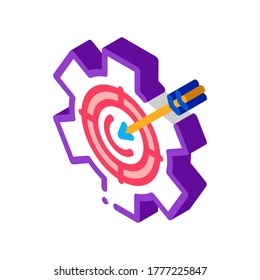 Target Processing Icon Vector. Isometric Target Processing sign. color isolated symbol illustration